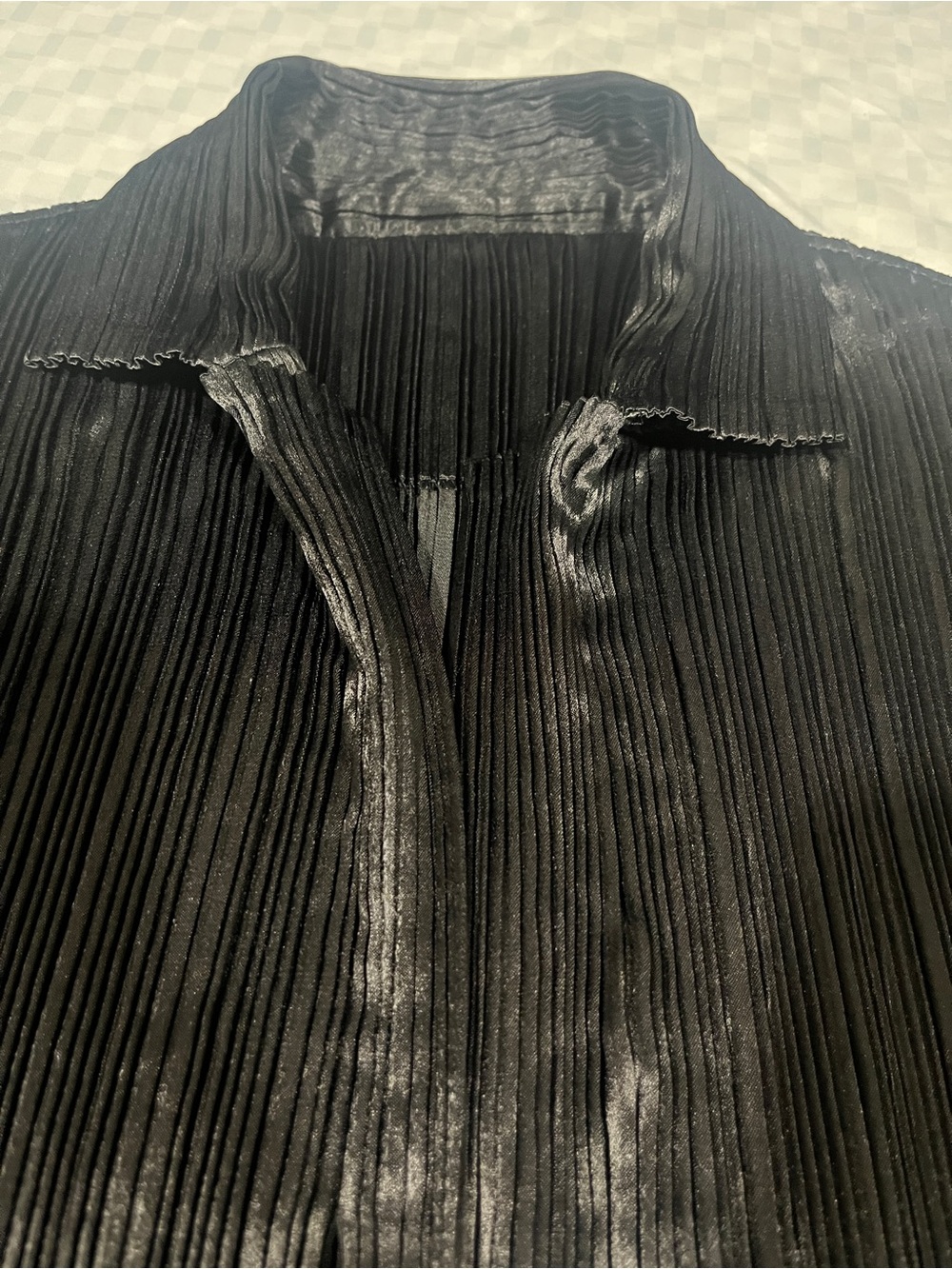 Issey Miyake Black Pleated Button-Front Jacket - Picture 2 of 8
